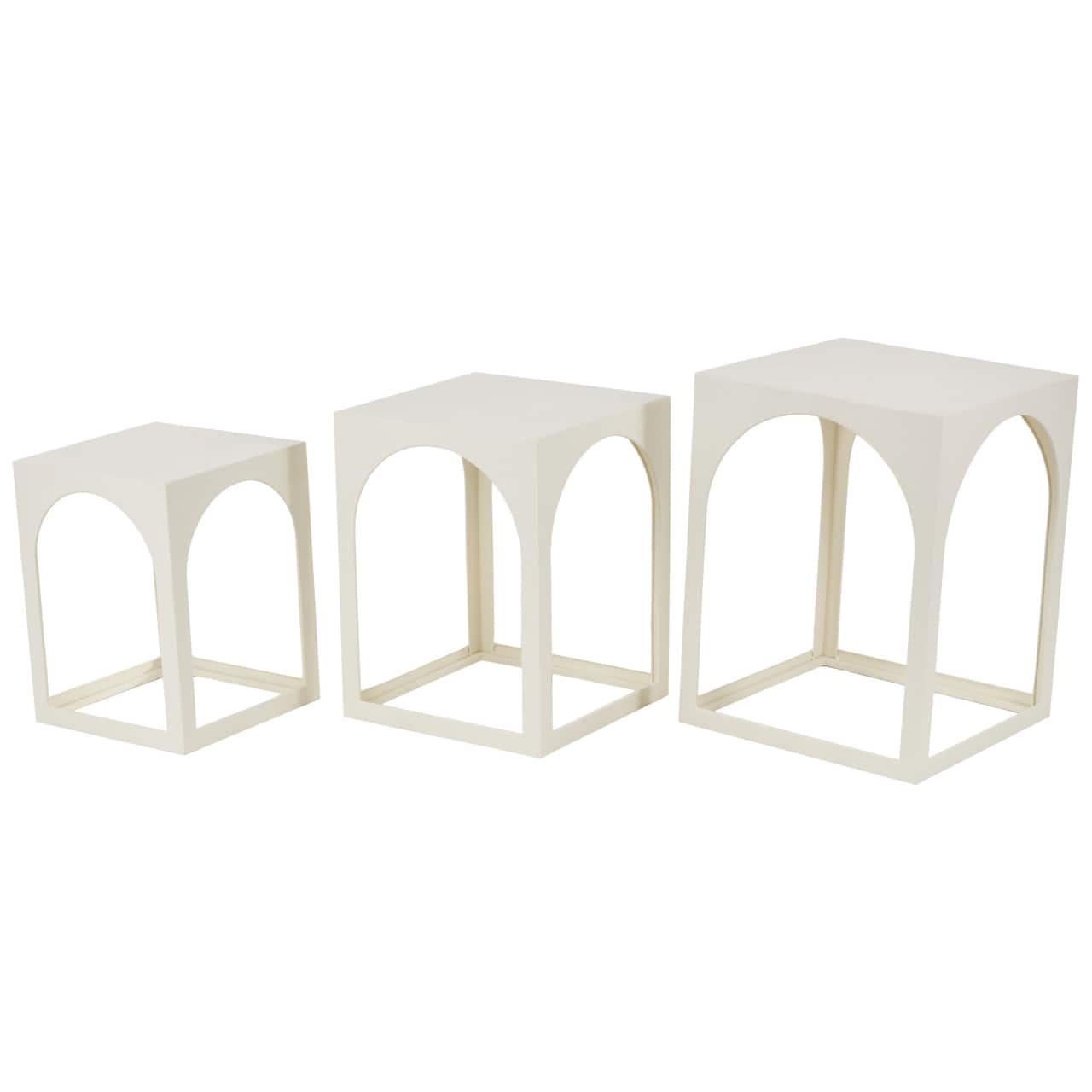 Metal Nested Accent Table with Large Arched Cutouts Set